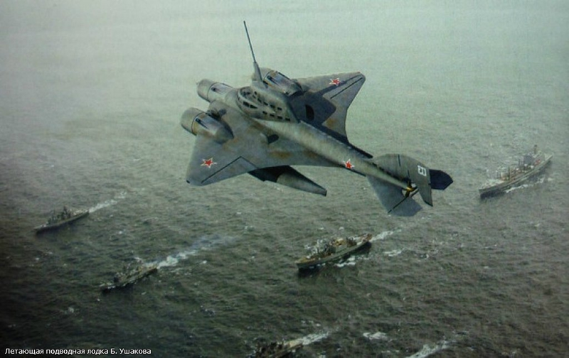Illustration for article titled Crazy russian flying submarine!